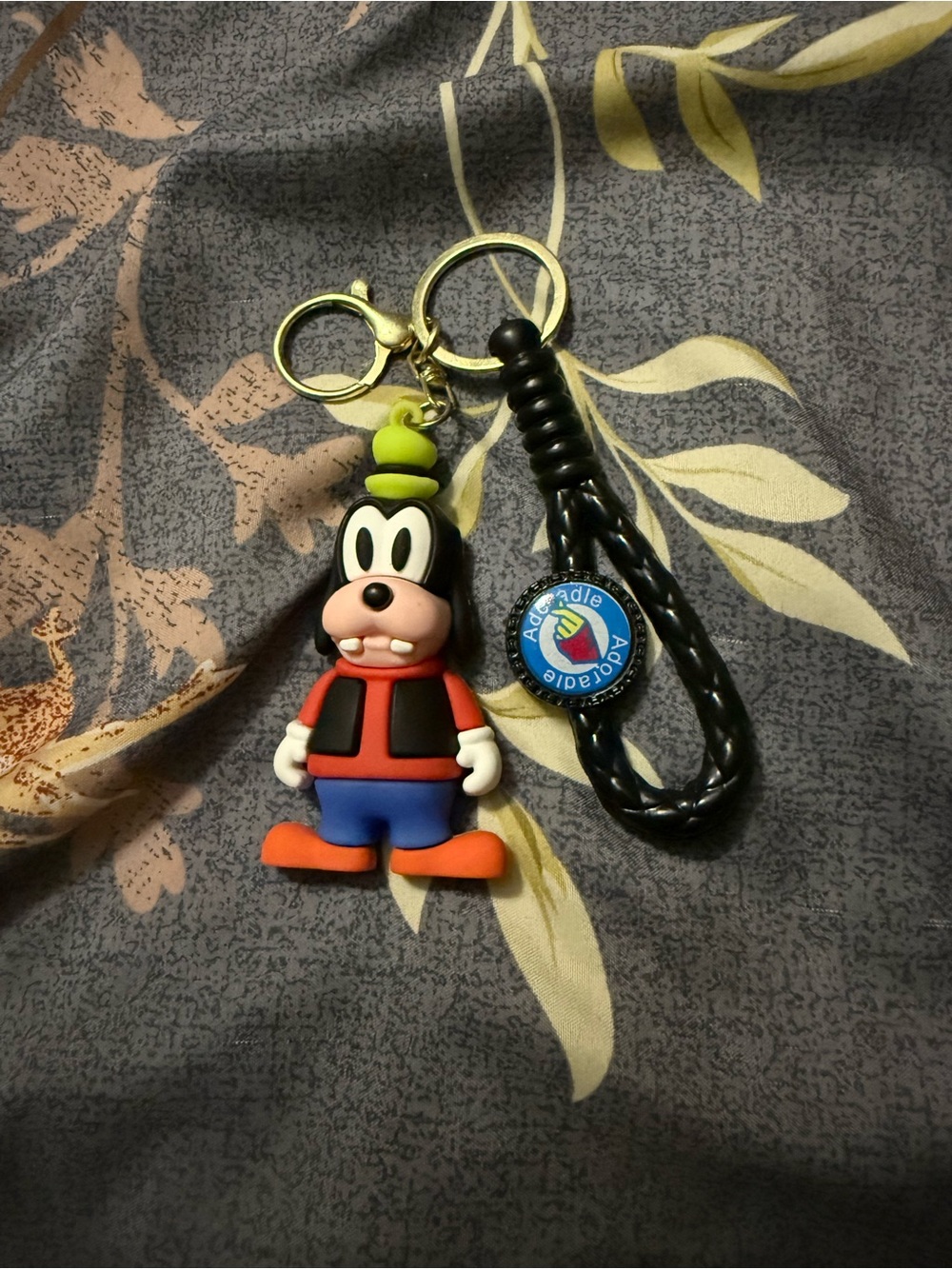 Disney Goofy Rubber Keychain - Green/Black/Red/Blue/Orange/White